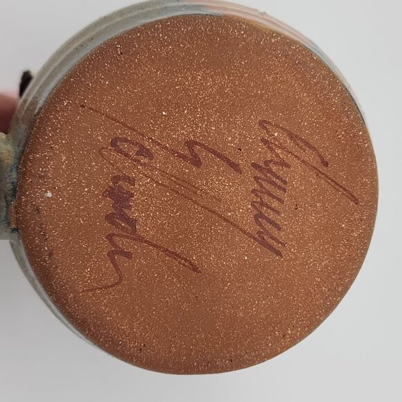 Studio Art Pottery Stoneware Creamer Speckled Acorn Leaf 3.75" Tall 1970s VTG - Picture 7 of 7